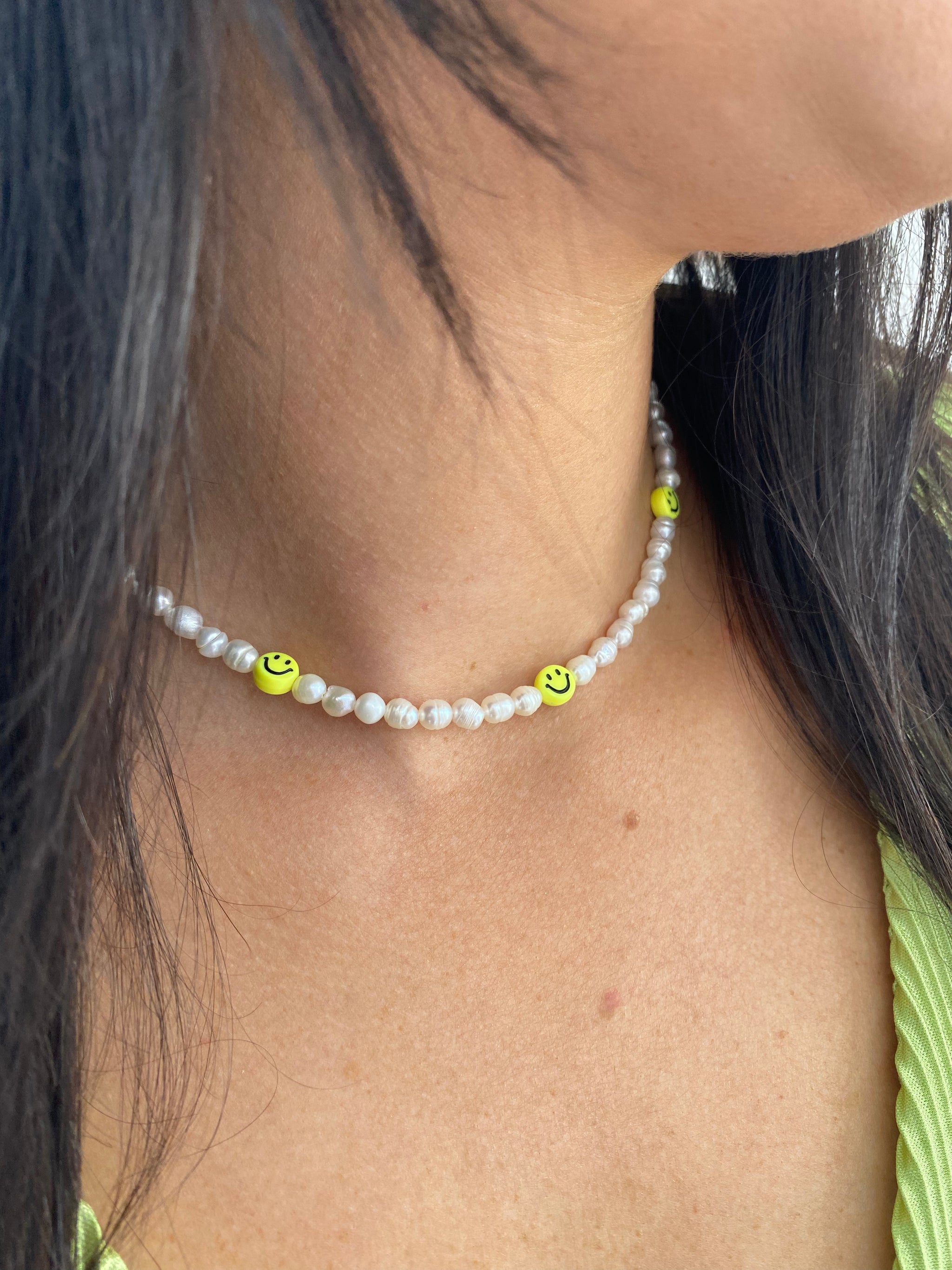 Smiley Pearl Necklace – Candyboo